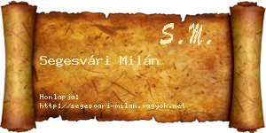 Segesvári Milán névjegykártya